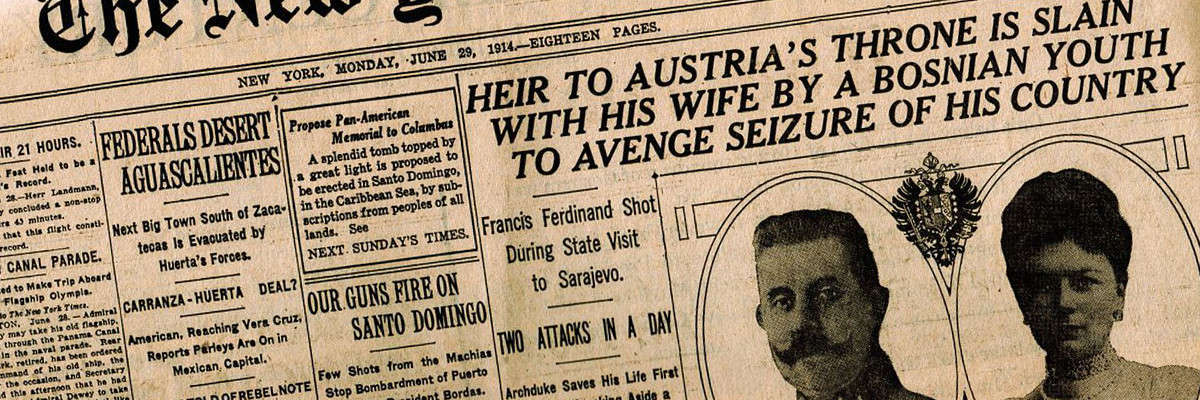 Testata New York Times del 29 giugno 1914
