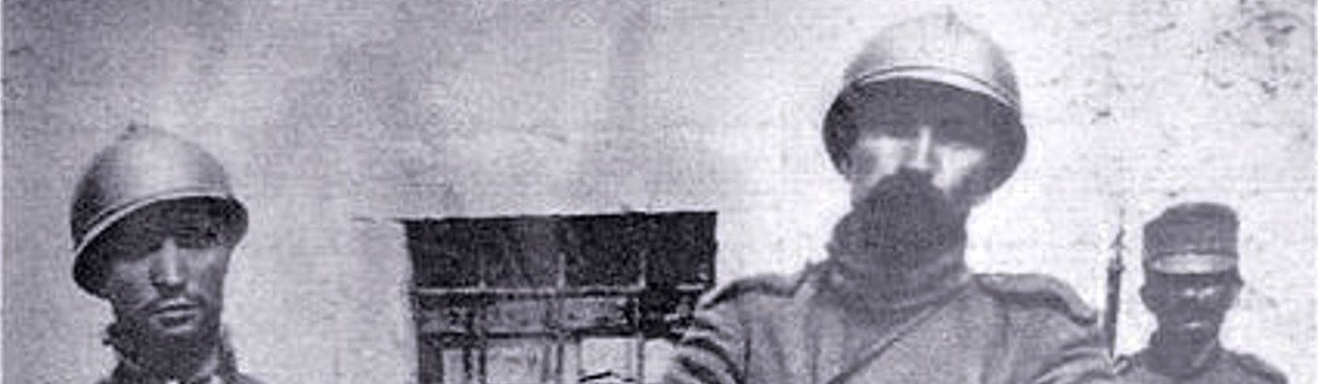 Fabio Filzi e Cesare Battisti prigionieri in Aldeno (1916).